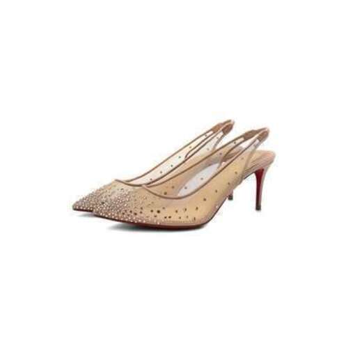 Текстильные туфли Follies Strass Sling 70 Christian Louboutin