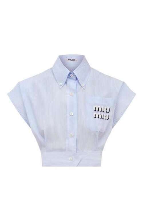 Хлопковая рубашка Miu Miu