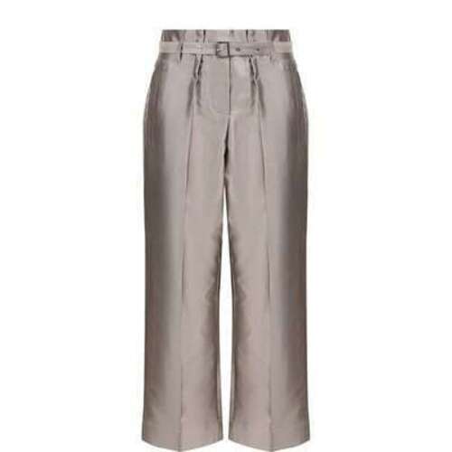 Укороченные брюки из смеси хлопка и шелка с поясом Giorgio Armani