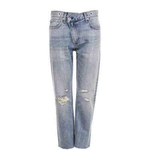 Укороченные джинсы прямого кроя с потертостями Rag&Bone