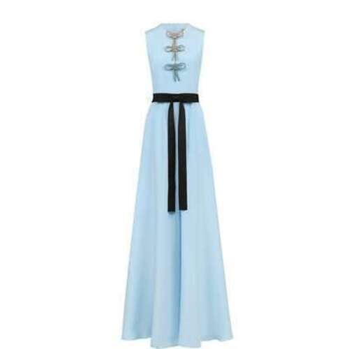 Шелковое платье-макси с контрастным поясом Emilio Pucci