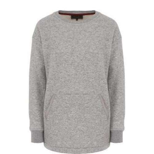 Кашемировый пуловер с круглым вырезом и накладным карманом Loro Piana