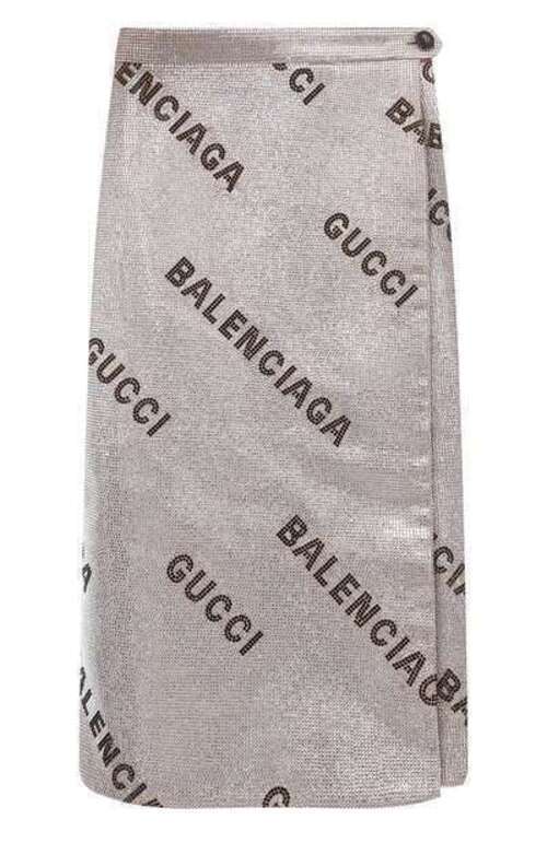 Юбка с отделкой стразами Gucci x Balenciaga Gucci